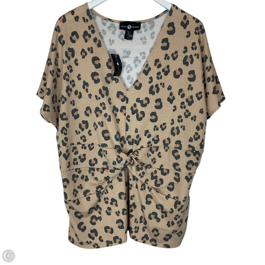 Top Short Sleeve By Ashley Stewart In Animal Print, Size: 3x