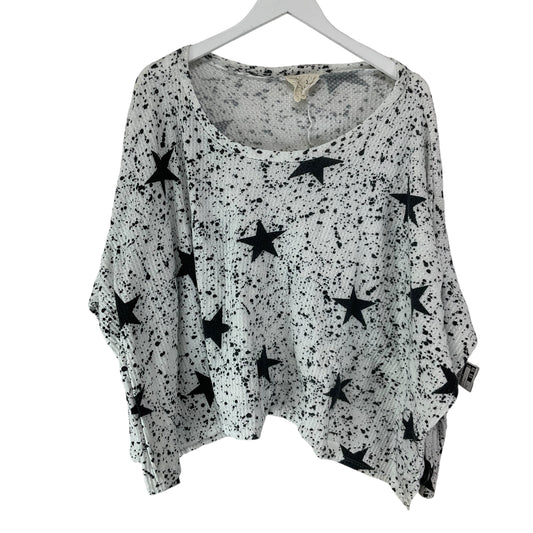 Top Long Sleeve By Fantastic Fawn In Black & White, Size: M