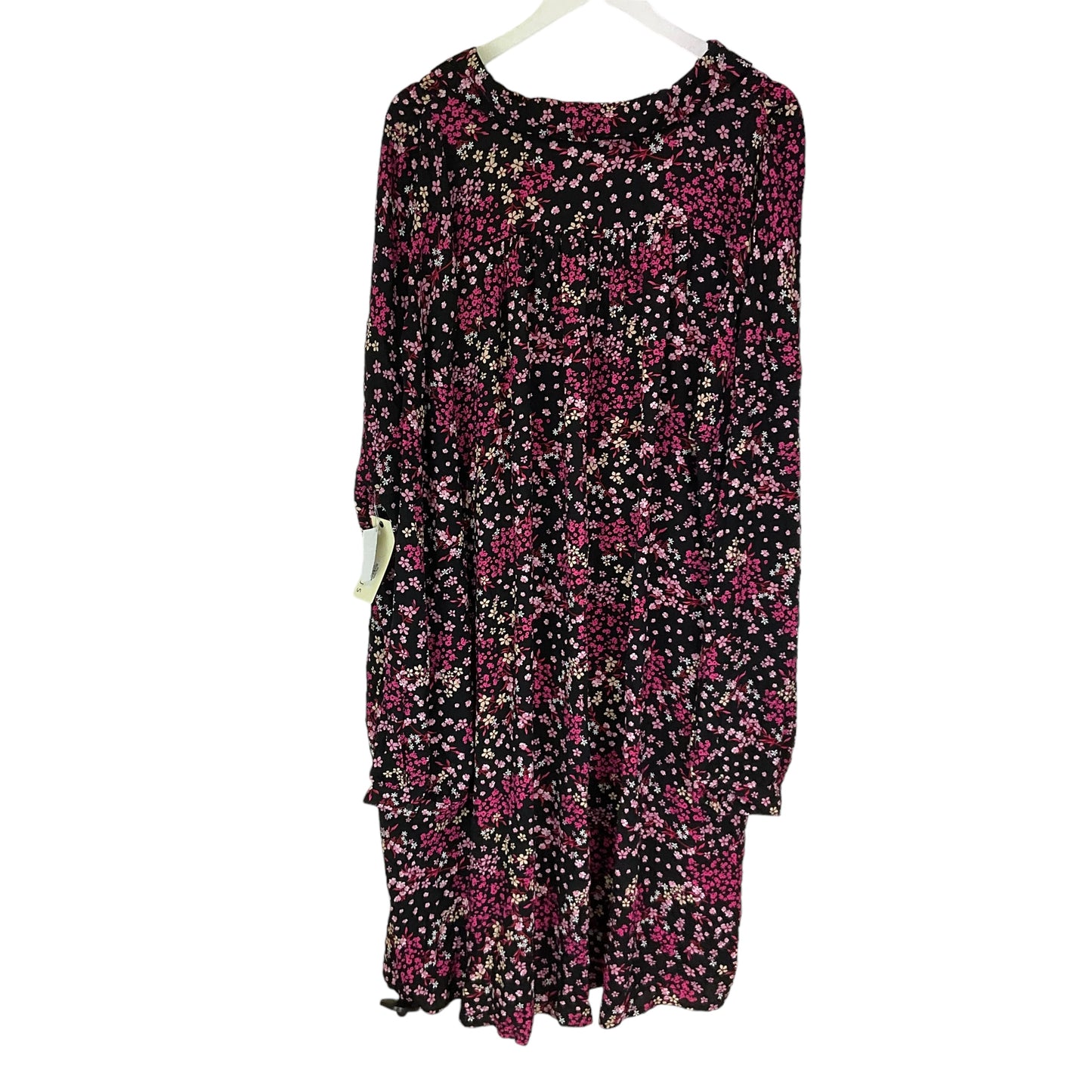 Dress Casual Midi By Clothes Mentor In Black & Purple, Size: 4x