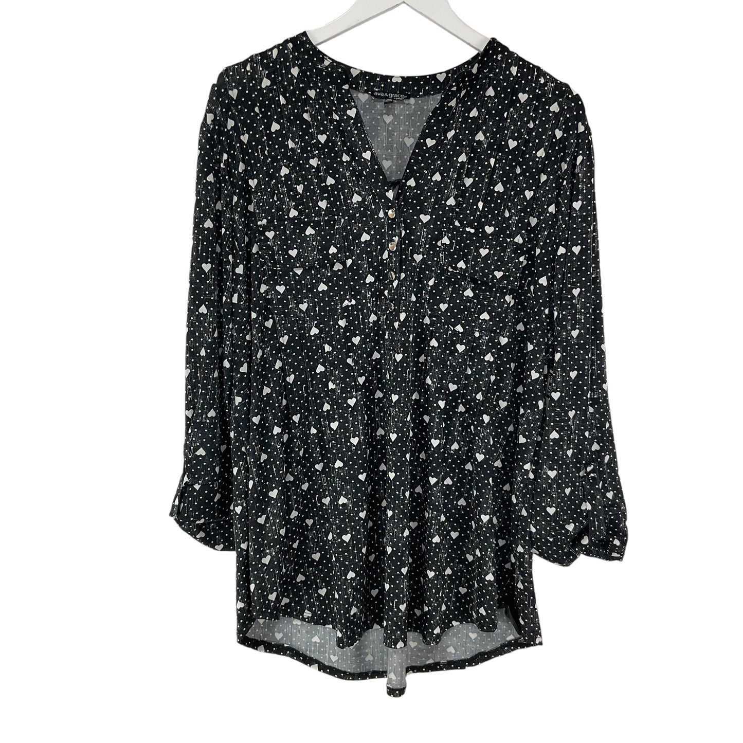 Top Long Sleeve By Clothes Mentor In Black, Size: 2x