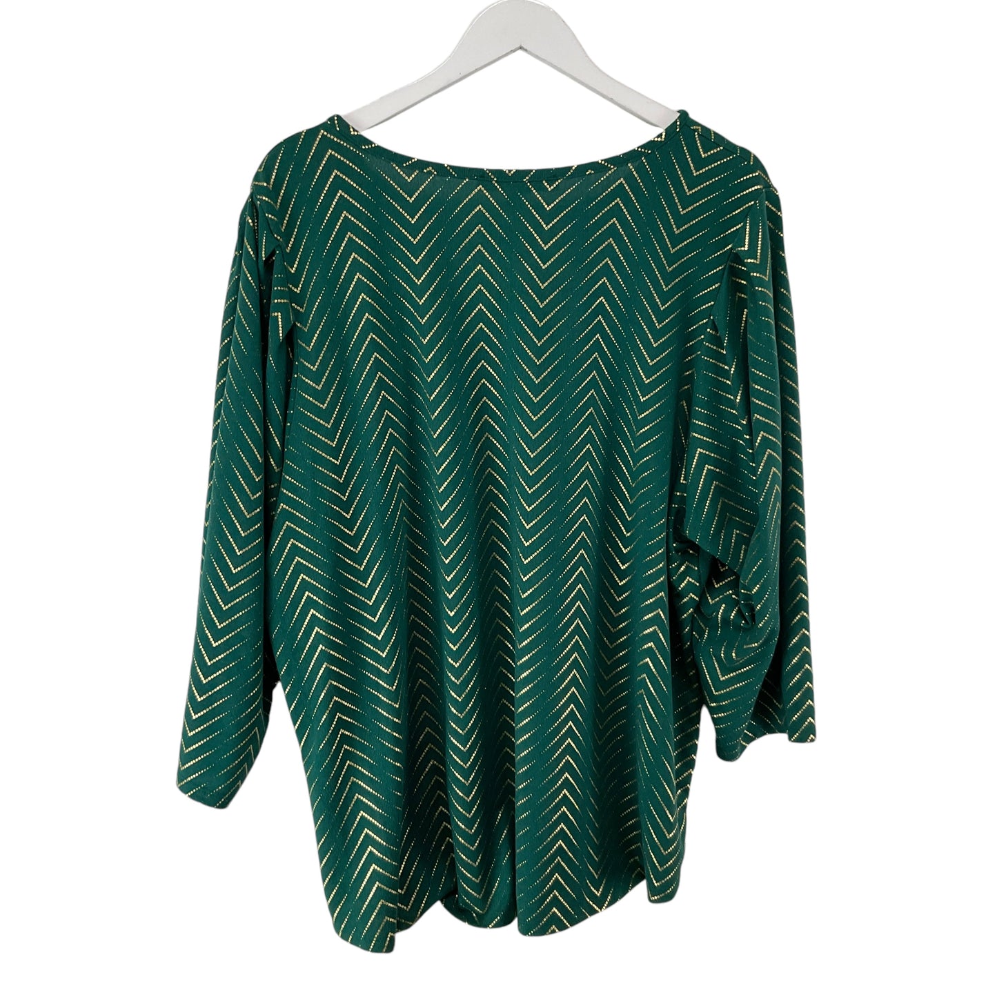 Top 3/4 Sleeve By Clothes Mentor In Green, Size: 3x