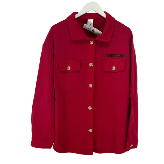 Jacket Shirt By Clothes Mentor In Red, Size: Xl