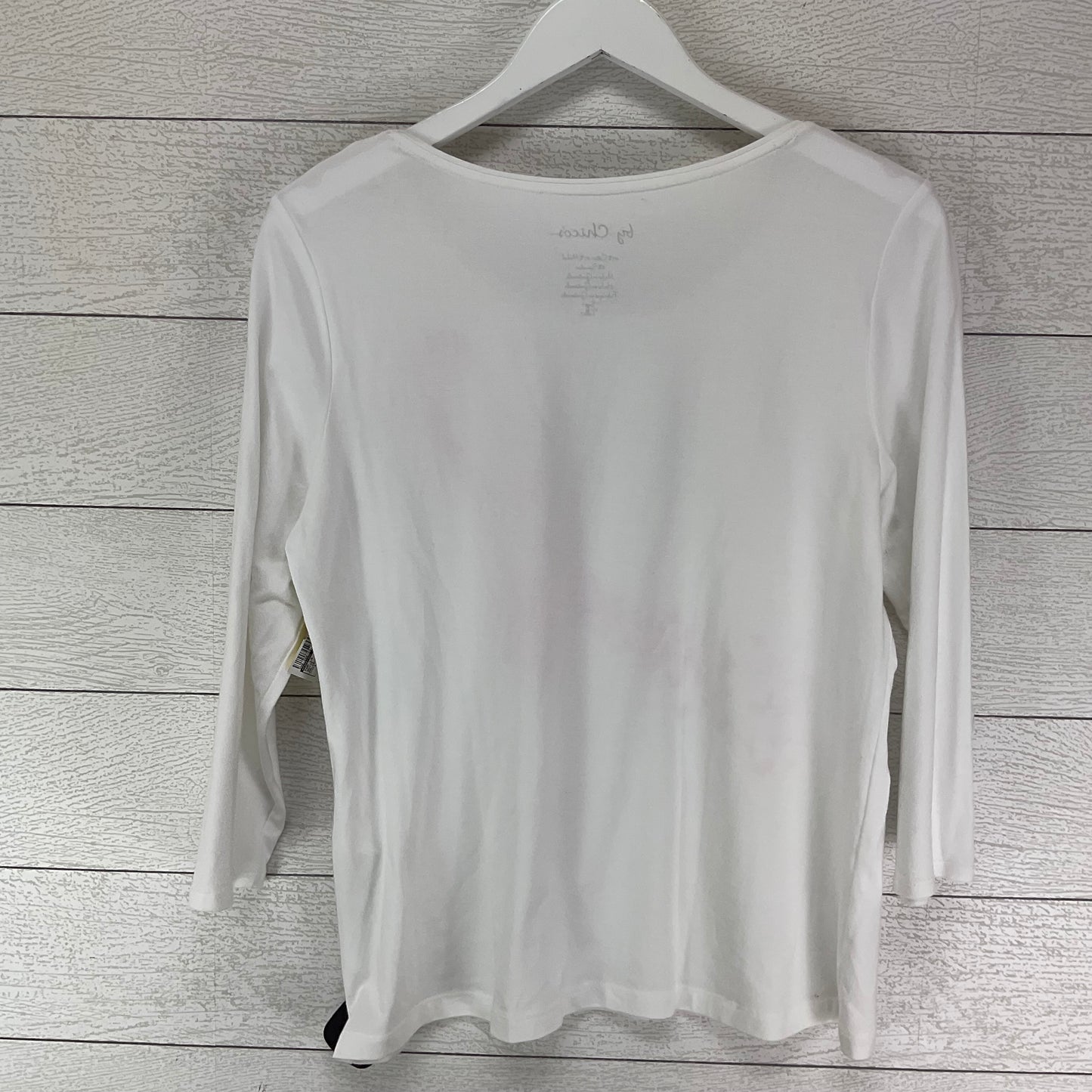 Top Long Sleeve By Chicos In White, Size: L