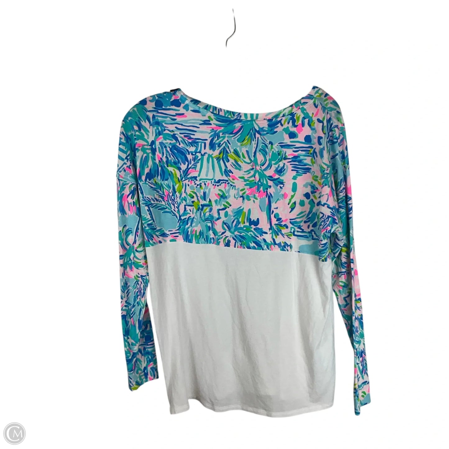 Top Long Sleeve Designer By Lilly Pulitzer In Blue & White, Size: Xs