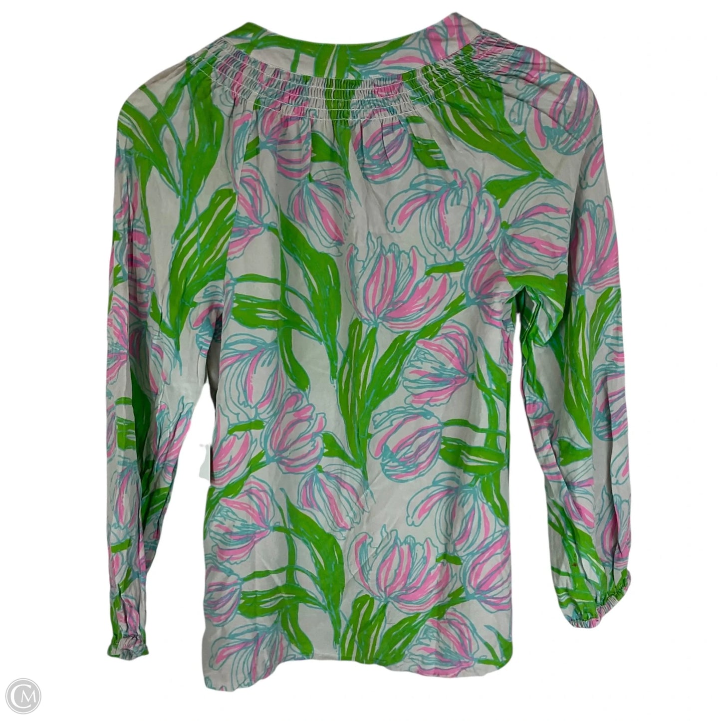 Top Long Sleeve Designer By Lilly Pulitzer In Blue & Green, Size: Xs