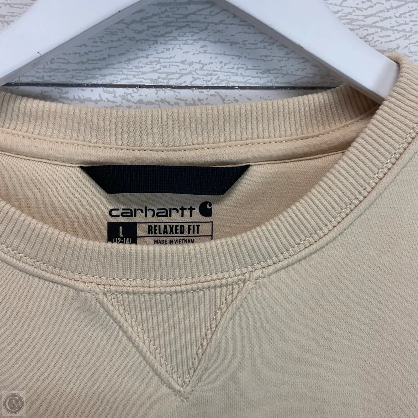 Sweatshirt Crewneck By Carhartt In Tan, Size: L