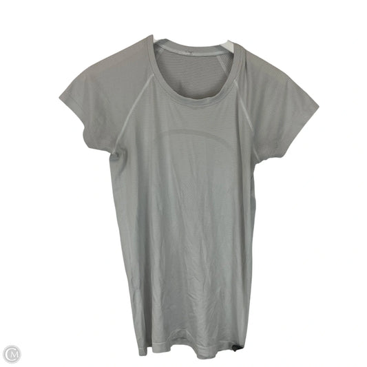 Athletic Top Short Sleeve By Lululemon In Grey, Size: 8