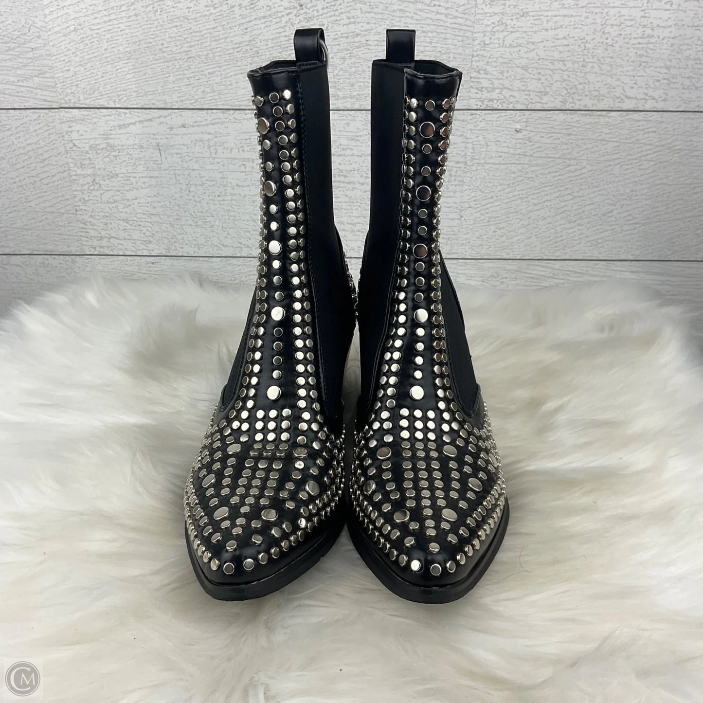 Boots Ankle Heels By Clothes Mentor In Black, Size: 5