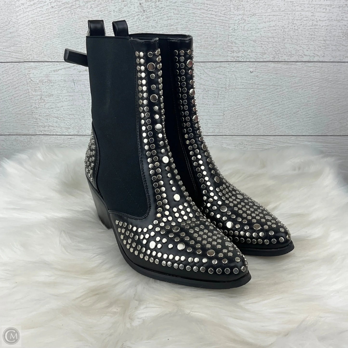 Boots Ankle Heels By Clothes Mentor In Black, Size: 5