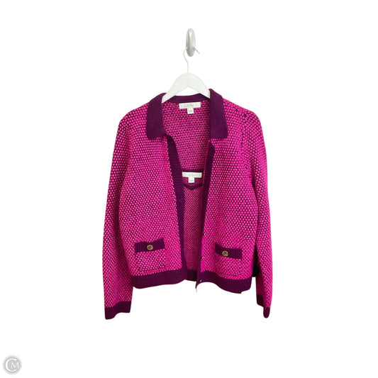 Top 2pc Long Sleeve By Cmb In Pink & Purple, Size: L