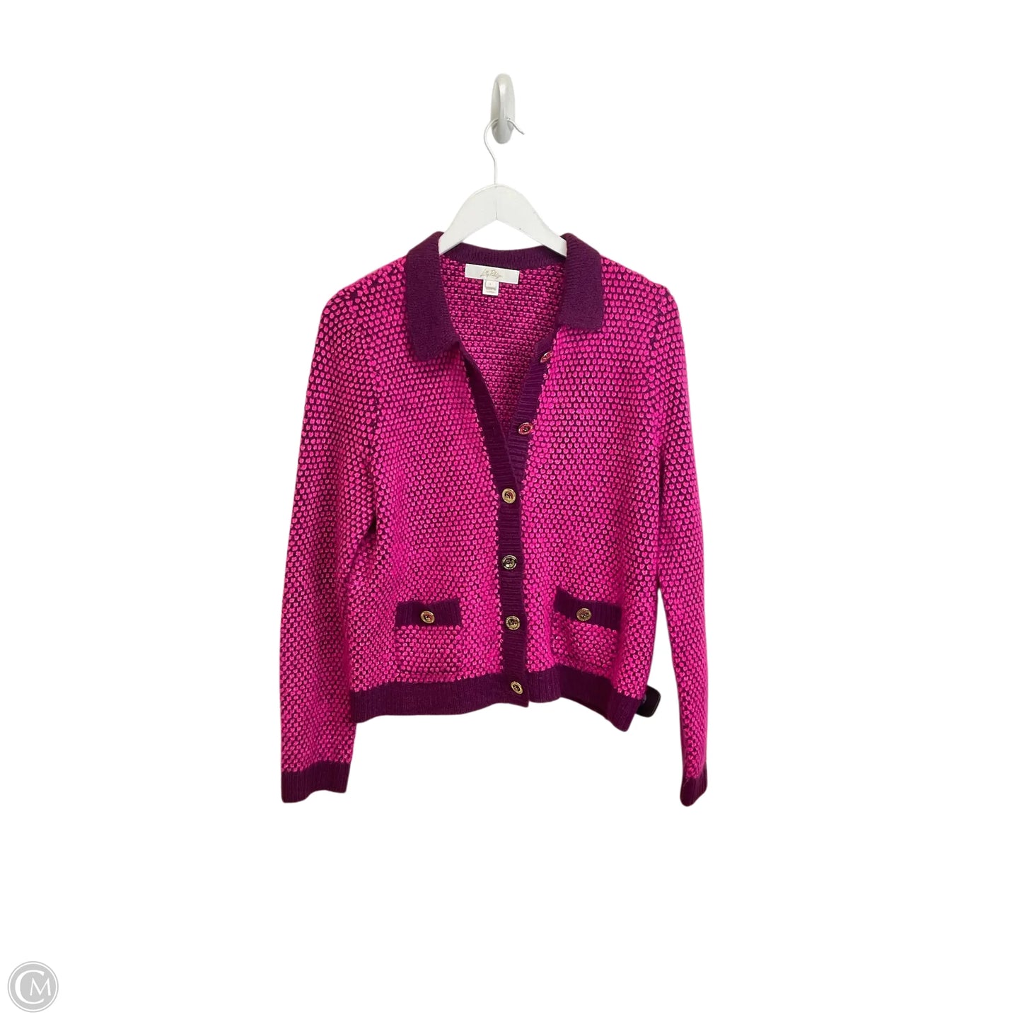 Top 2pc Long Sleeve By Cmb In Pink & Purple, Size: L