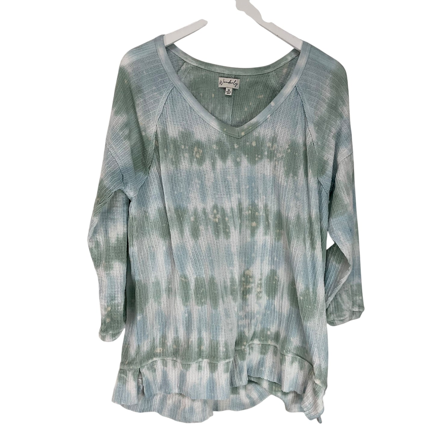 Top Long Sleeve Basic By Wonderly In Tie Dye Print, Size: M