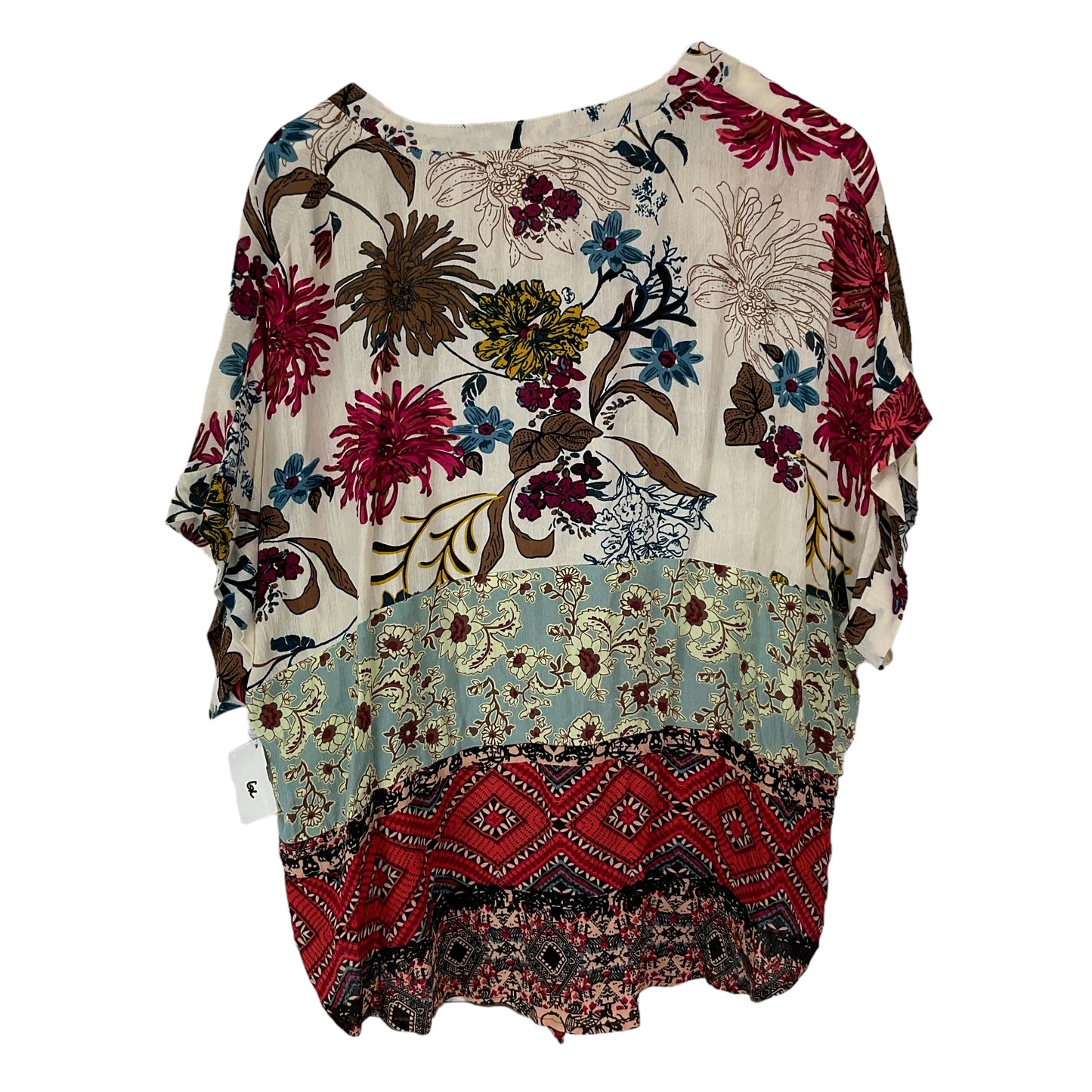 Floral Print Top Short Sleeve Umgee, Size M