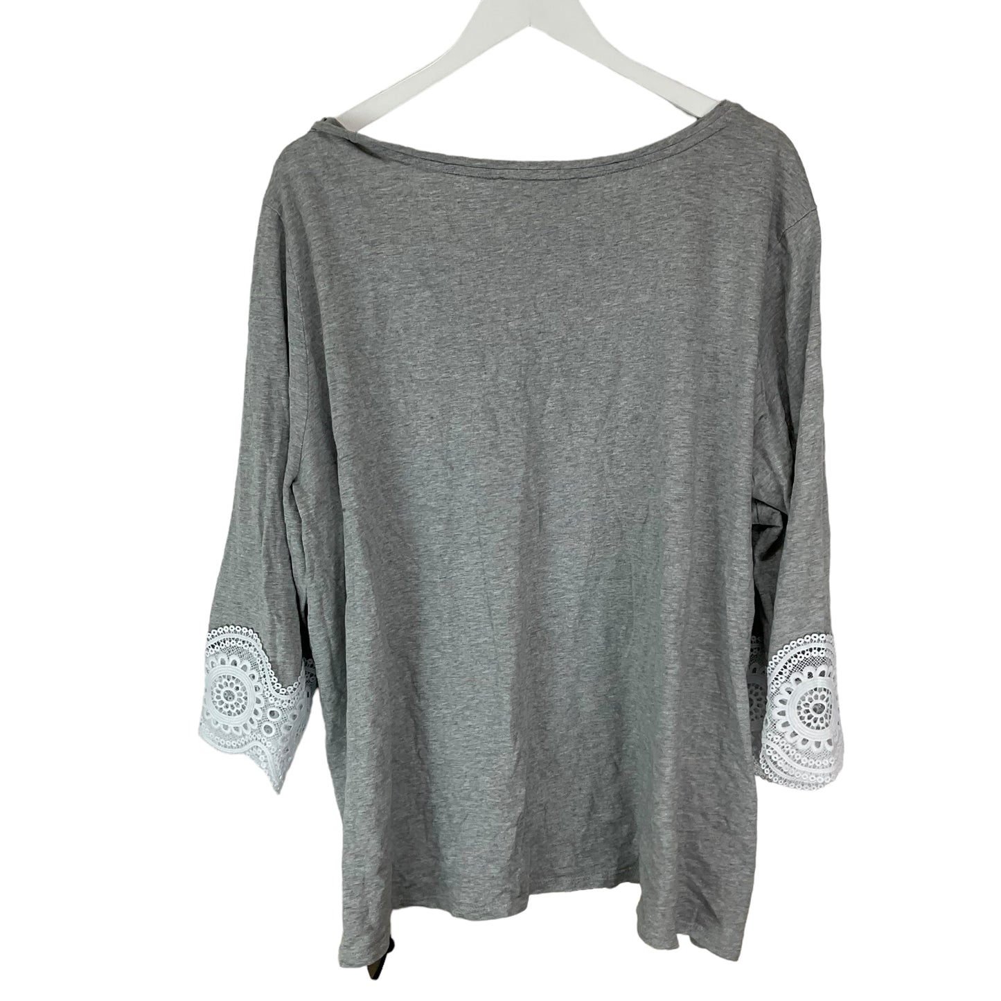 Grey Top Long Sleeve Basic Loft, Size 24