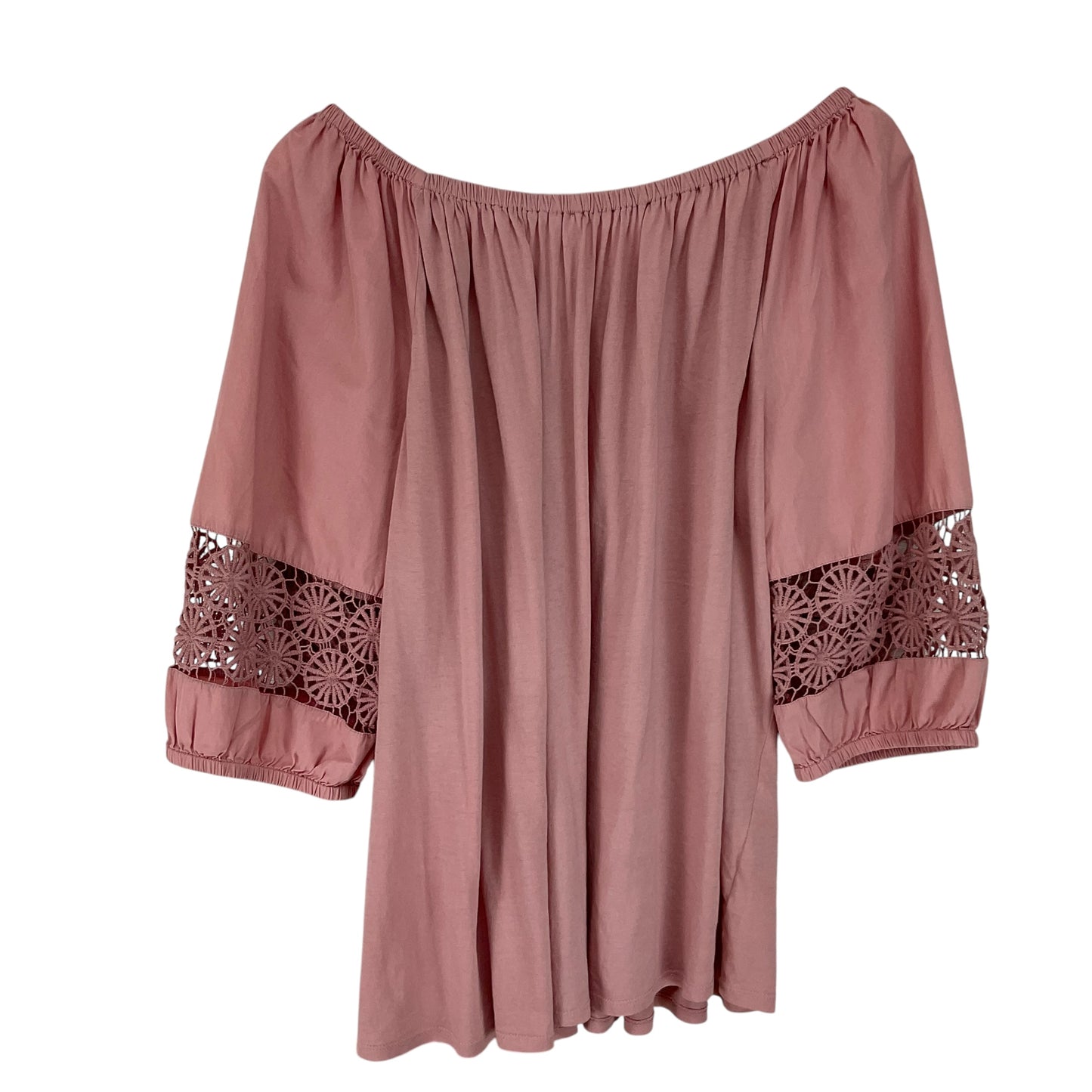 Top 3/4 Sleeve Basic By Loft In Pink, Size: Xl