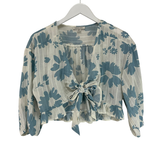 Top Long Sleeve By American Eagle In Blue & White, Size: S