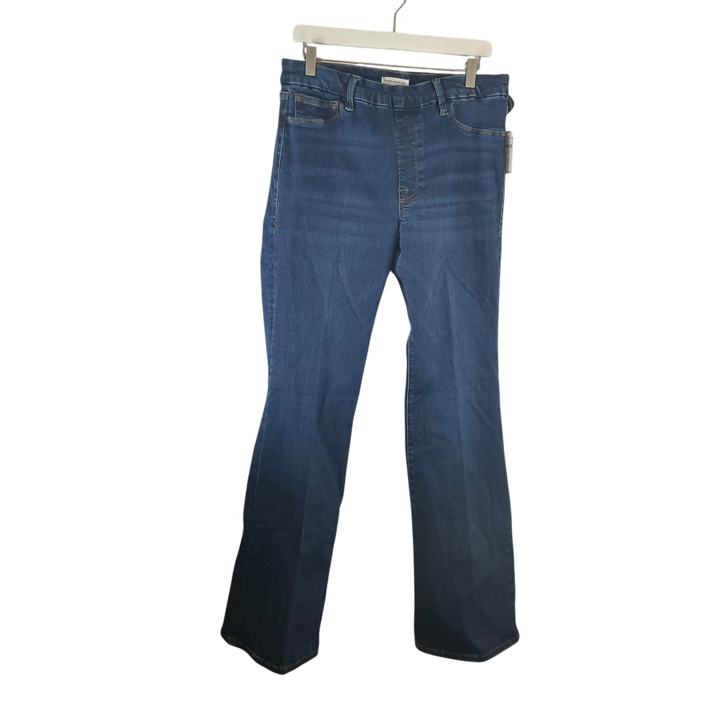 Jeans Flared By Good American In Blue Denim, Size: Xl