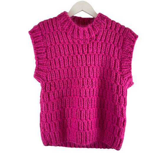 Sweater Short Sleeve By English Factory In Pink, Size: S