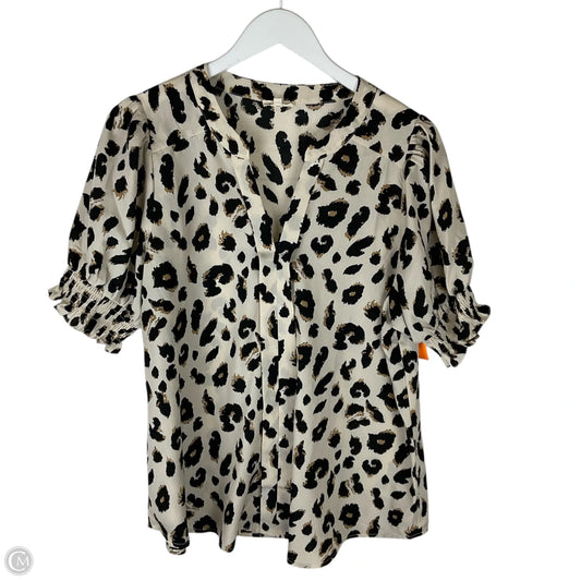 Blouse Short Sleeve By Jodifl In Animal Print, Size: L