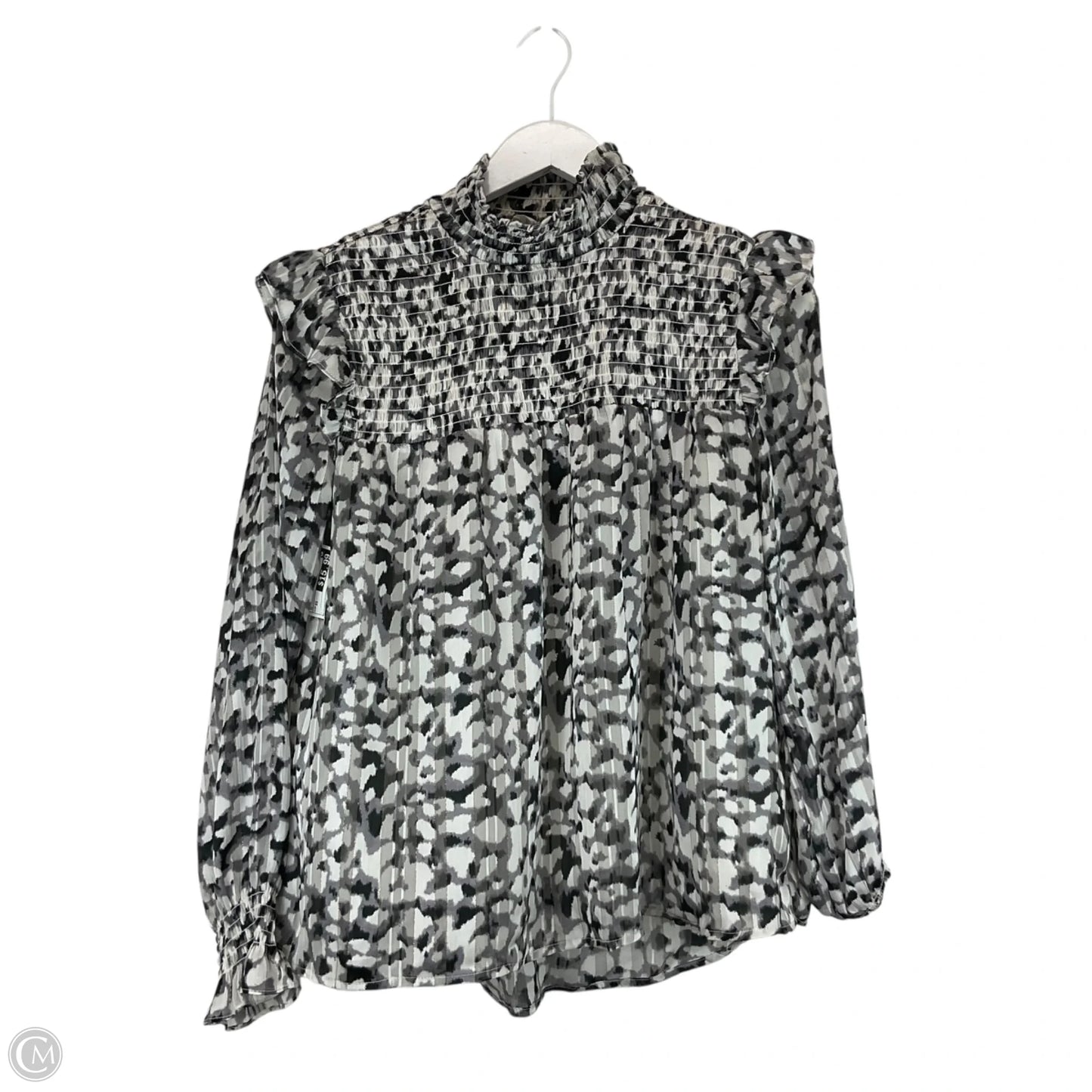 Blouse Long Sleeve By Thml In Black & White, Size: Xs