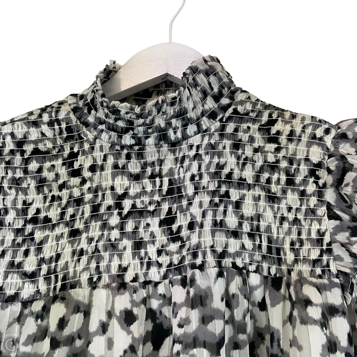 Blouse Long Sleeve By Thml In Black & White, Size: Xs