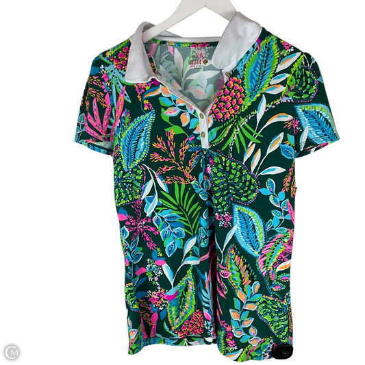 Top Short Sleeve Designer By Lilly Pulitzer In Green, Size: L