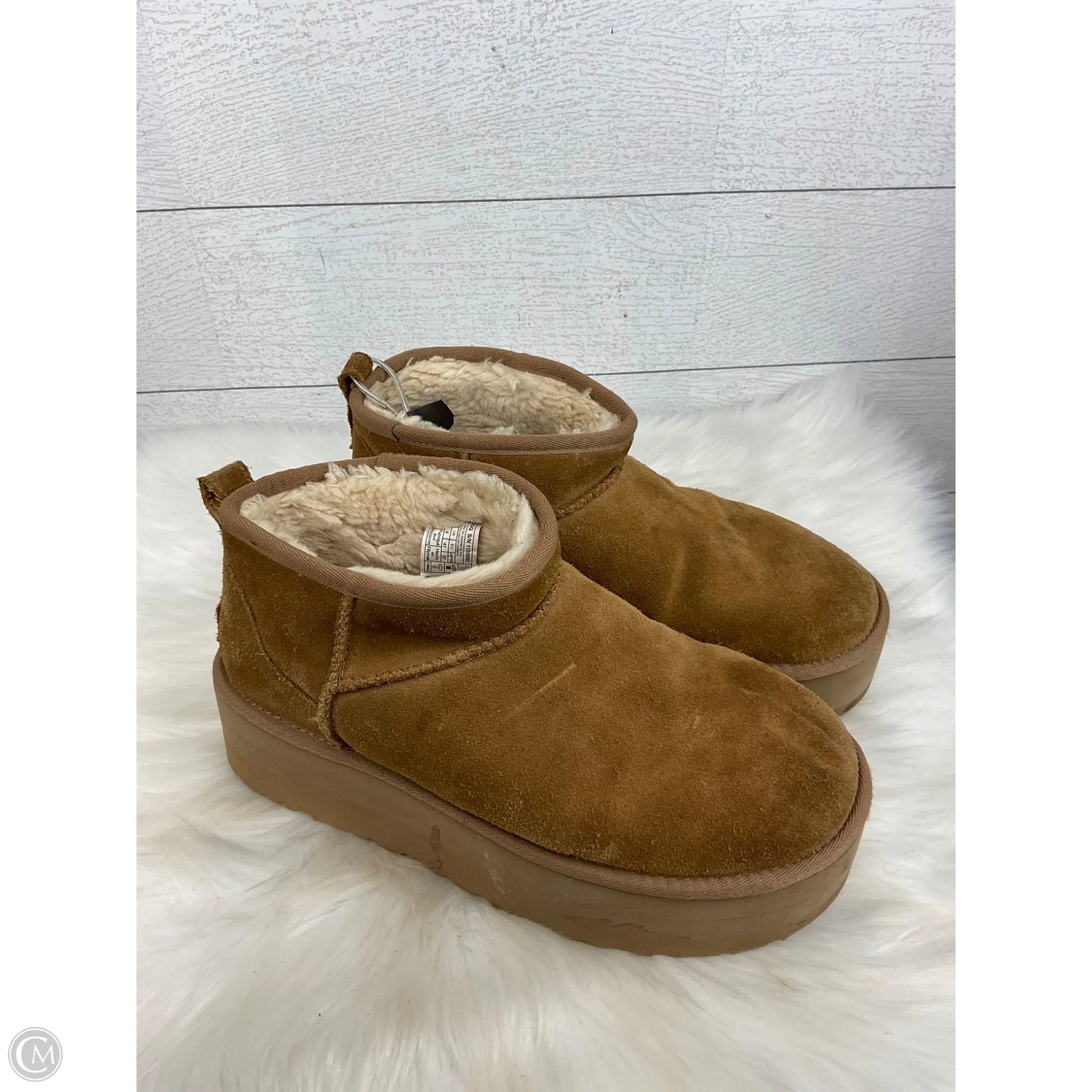 Boots Designer By Ugg In Brown, Size: 10