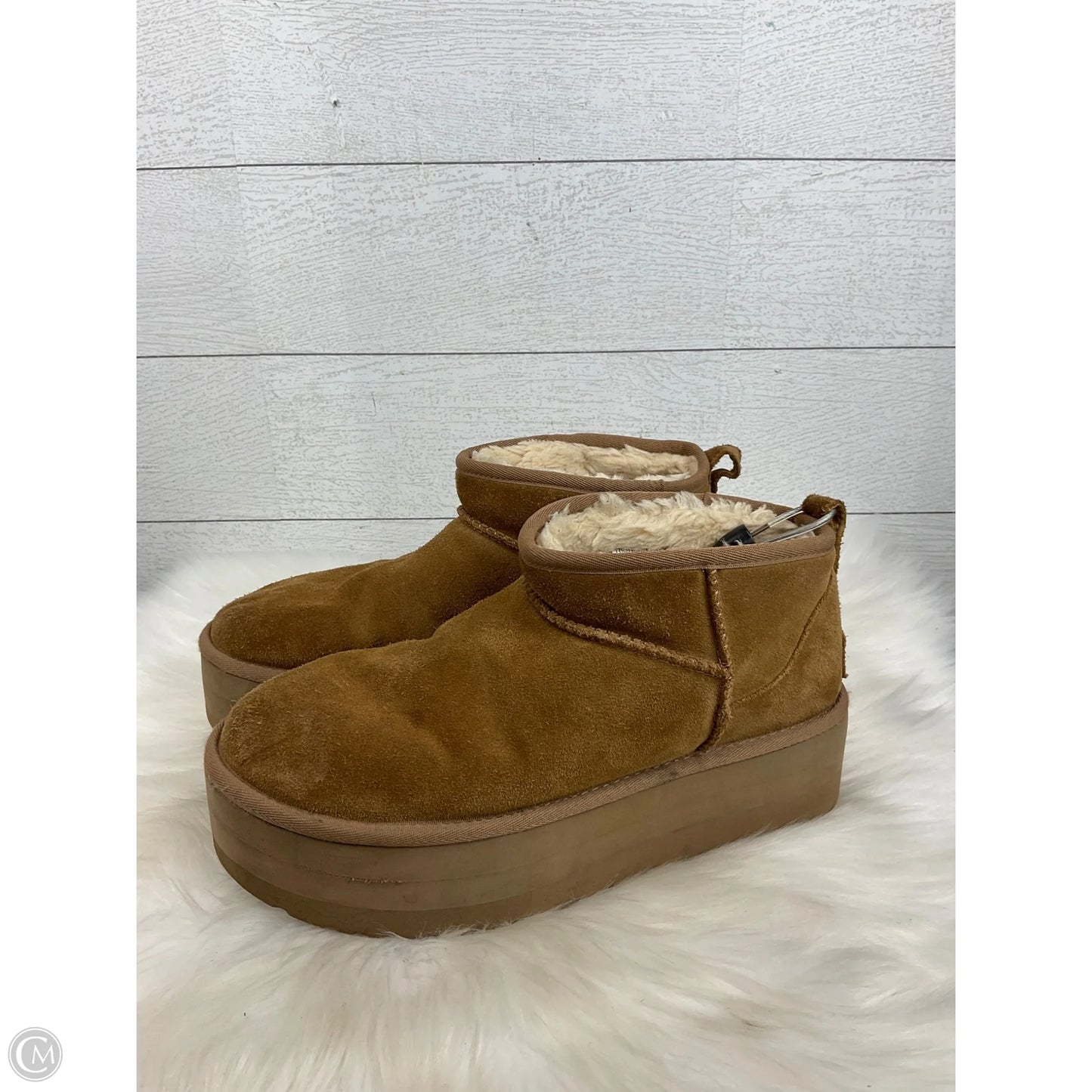 Boots Designer By Ugg In Brown, Size: 10