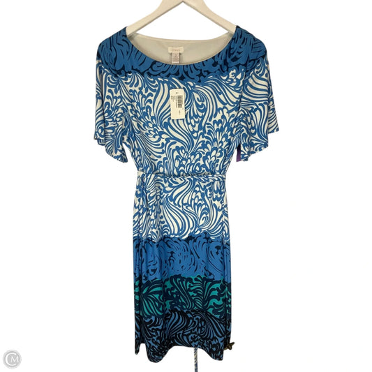 Dress Casual Midi By Chicos In Blue, Size: M