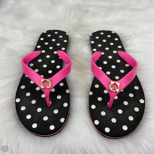 Sandals Designer By Kate Spade In Black & Pink, Size: 8