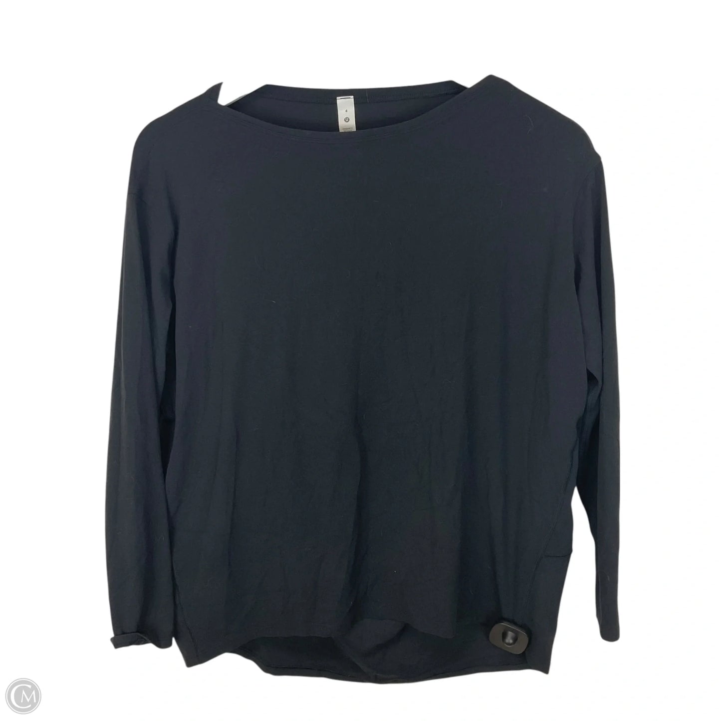 Athletic Top Long Sleeve Crewneck By Lululemon In Black, Size: 4