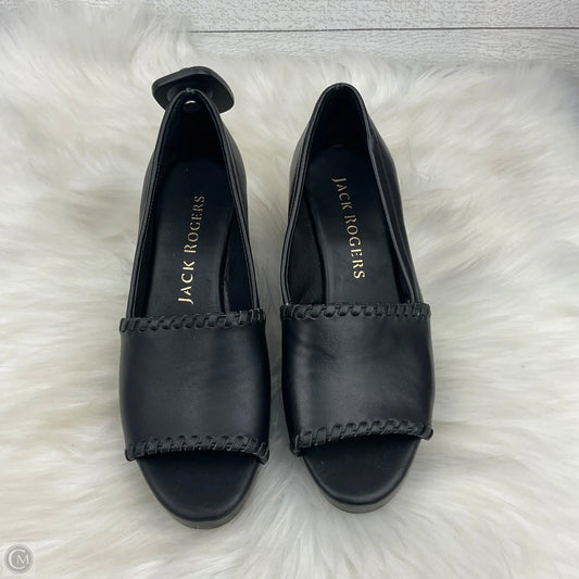 Shoes Heels Wedge By Jack Rogers In Black, Size: 5