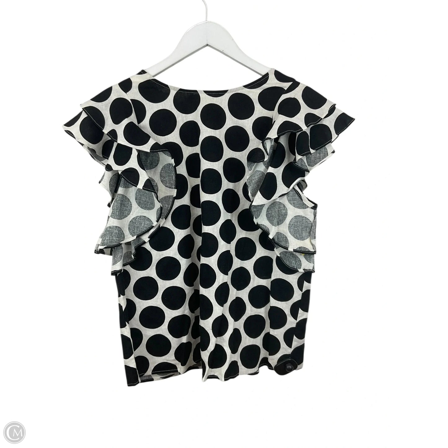 Top Short Sleeve By Who What Wear In Black & White, Size: M