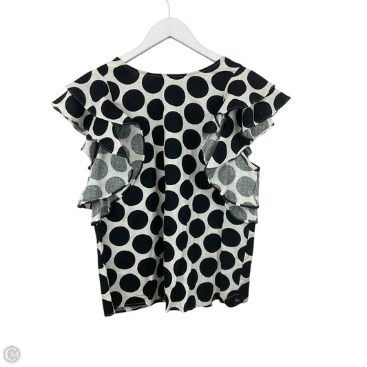 Top Short Sleeve By Who What Wear In Black & White, Size: M