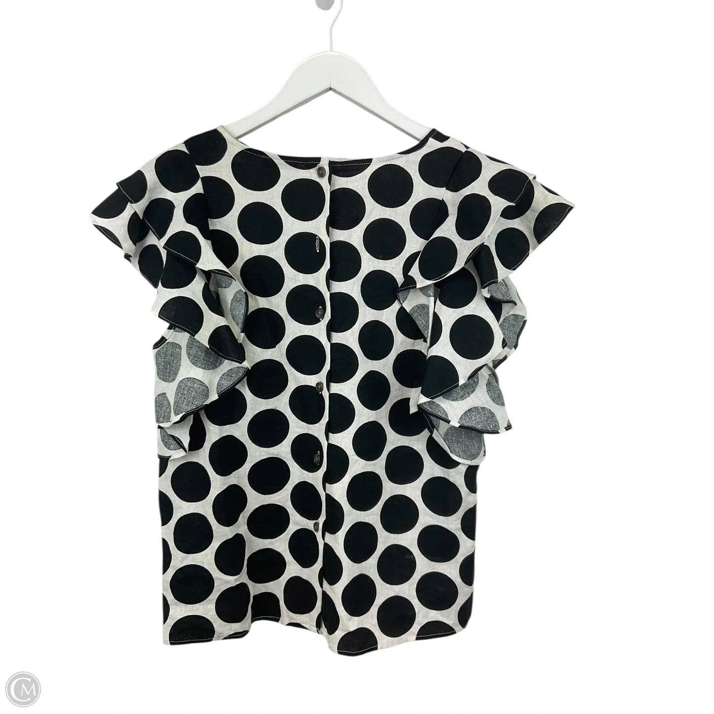 Top Short Sleeve By Who What Wear In Black & White, Size: M
