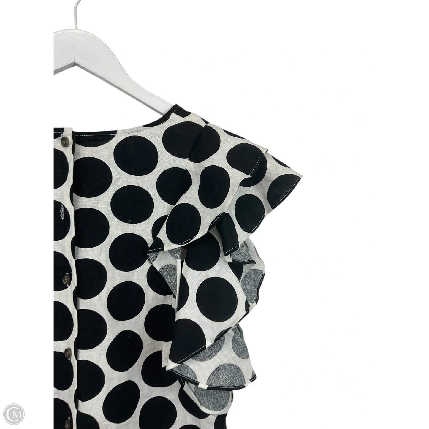 Top Short Sleeve By Who What Wear In Black & White, Size: M