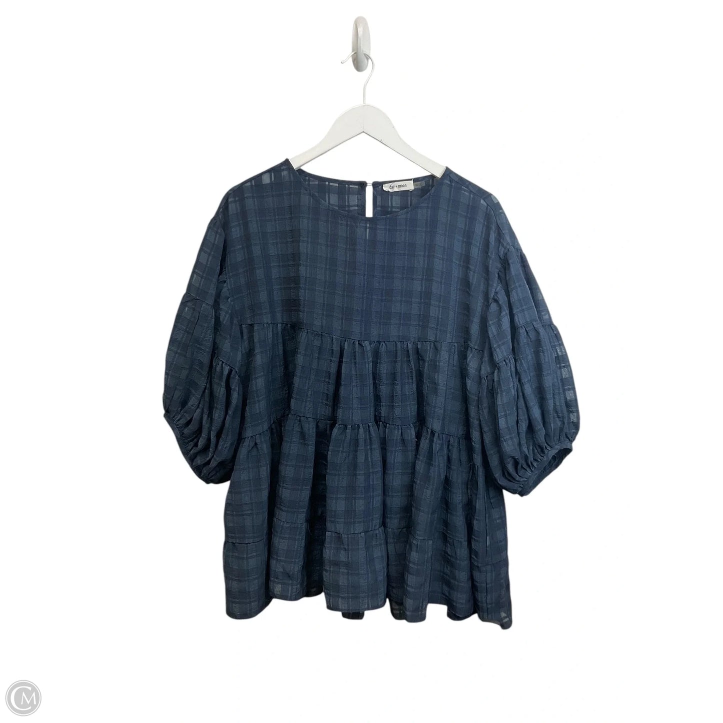 Top Short Sleeve By Day + Moon In Blue, Size: S