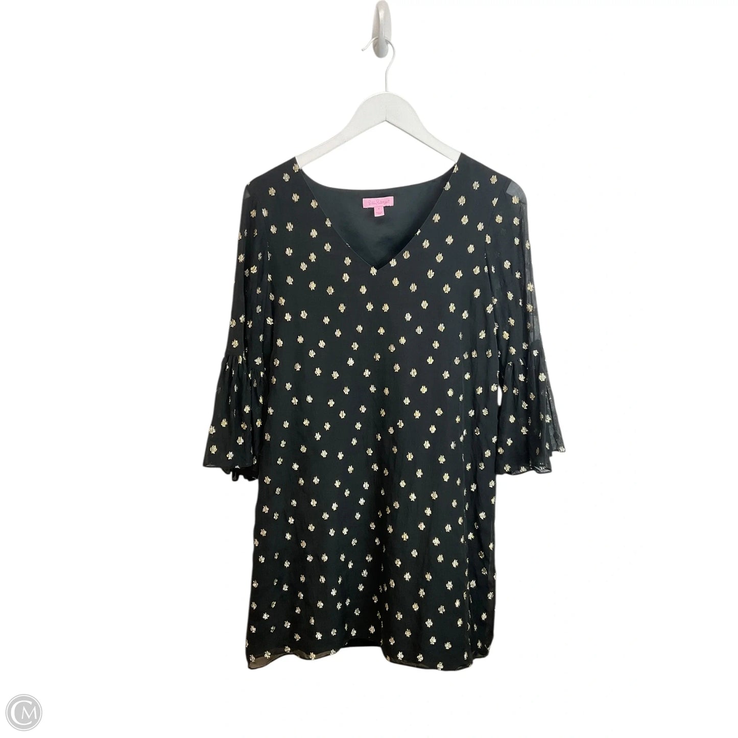 Dress Designer By Lilly Pulitzer In Black & Gold, Size: 4