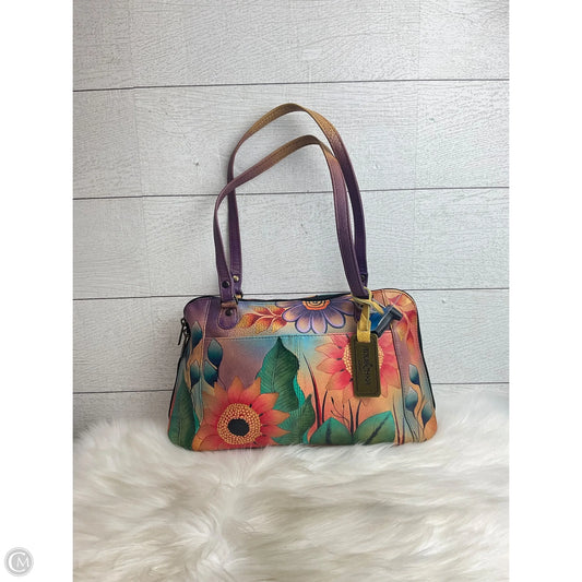 Handbag Leather By Anuschka, Size: Medium