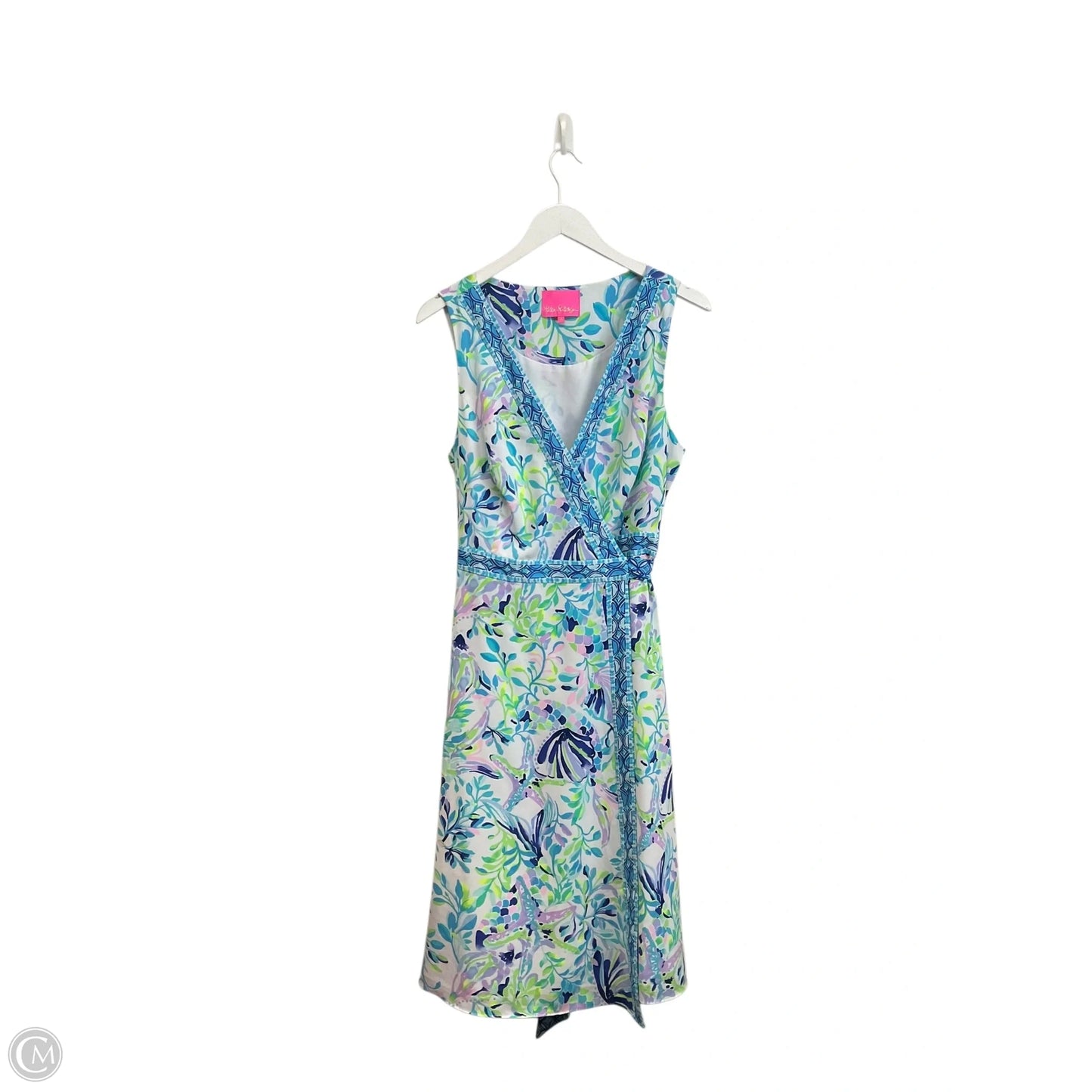 Dress Designer By Lilly Pulitzer In Blue & Green, Size: 14