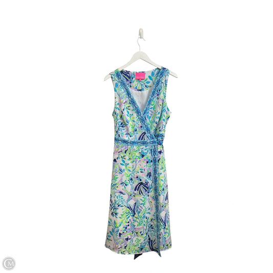 Dress Designer By Lilly Pulitzer In Blue & Green, Size: 14
