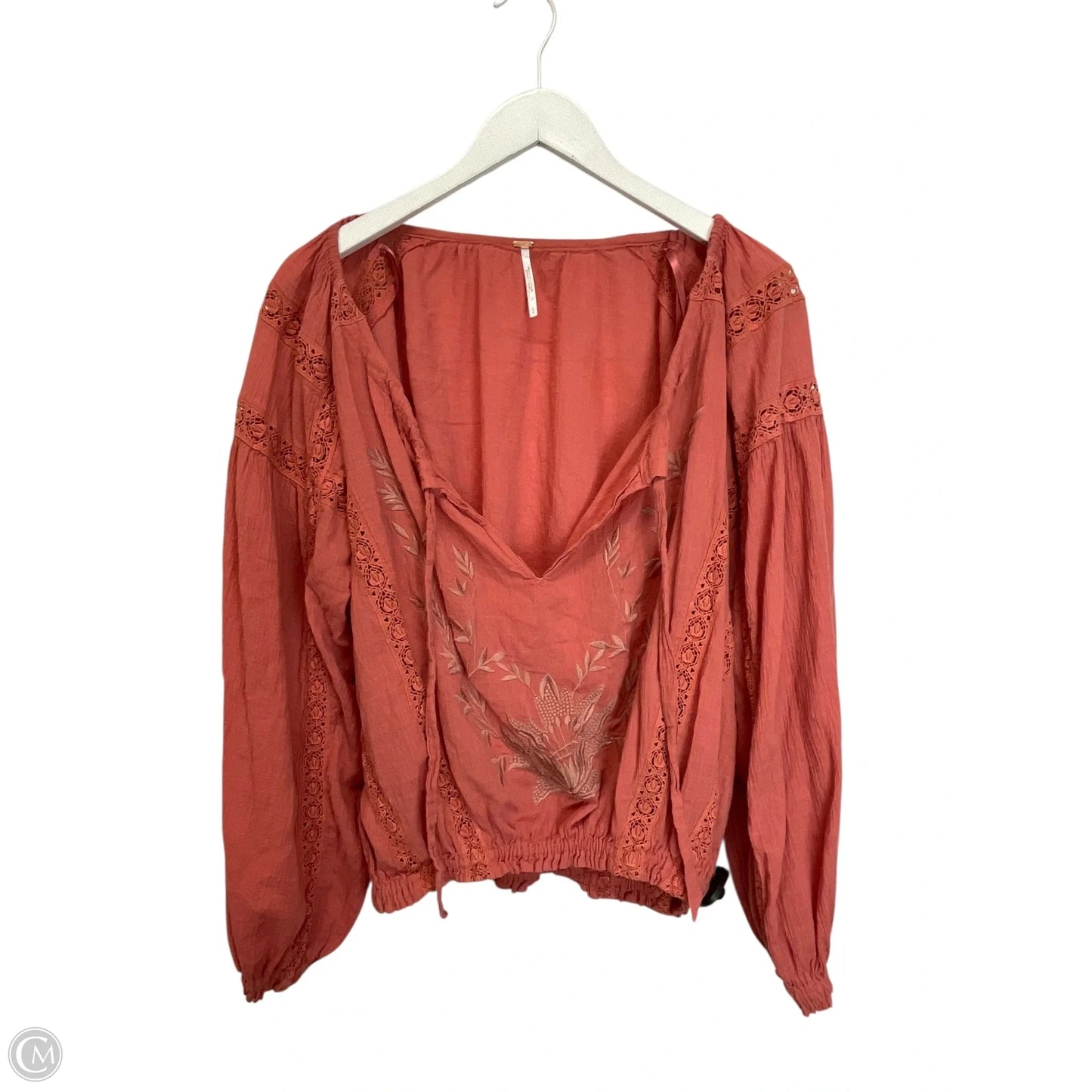 Top Long Sleeve By Free People In Pink, Size: S