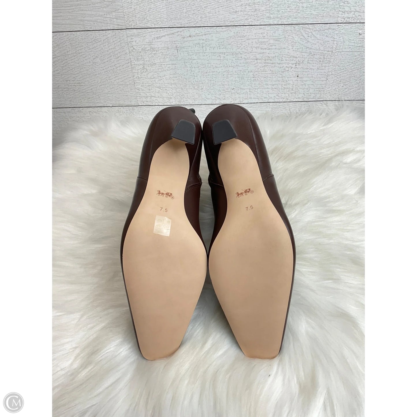 Boots Designer By Coach In Brown, Size: 7.5