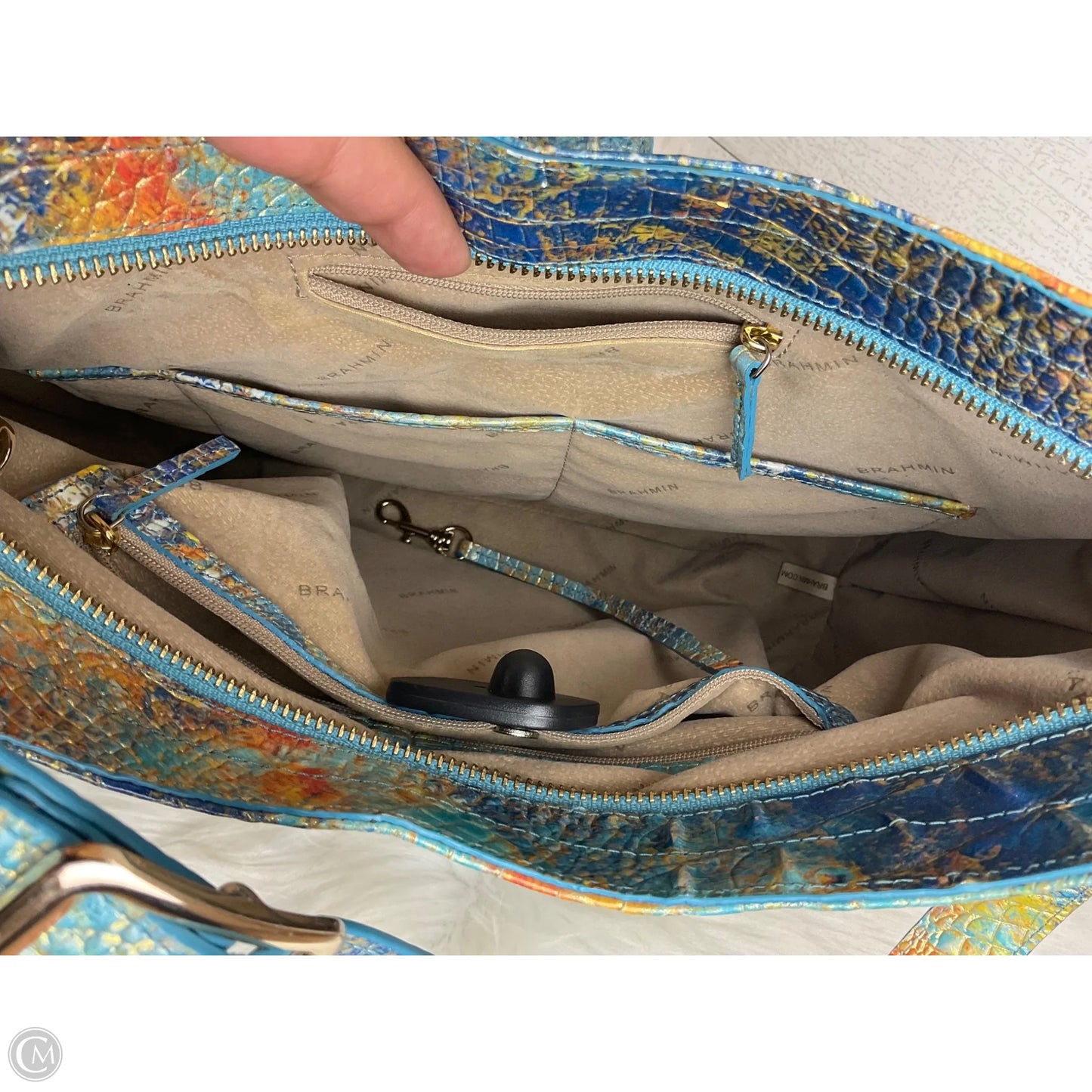 Handbag Designer By Brahmin, Size: Large