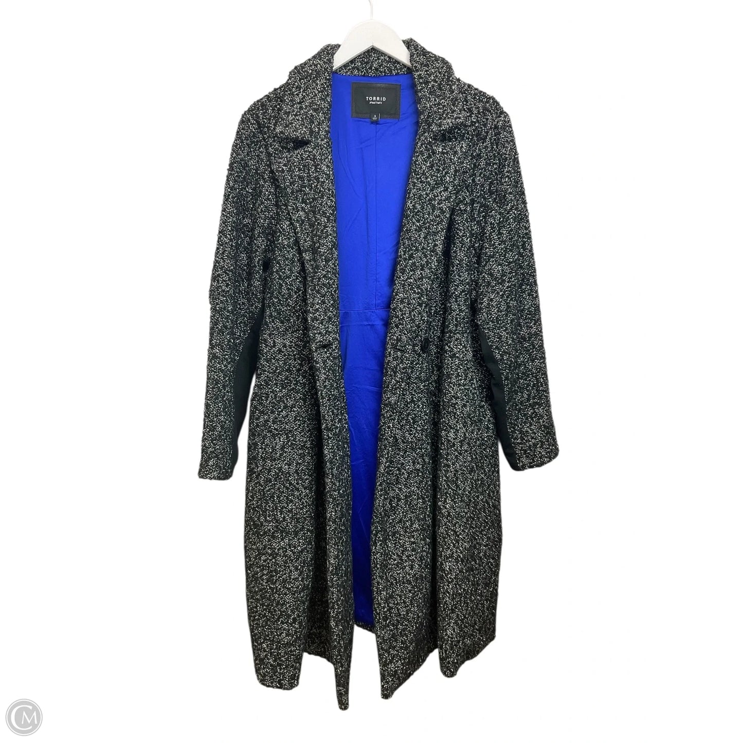 Coat Trench Coat By Torrid In Black & White, Size: 3x