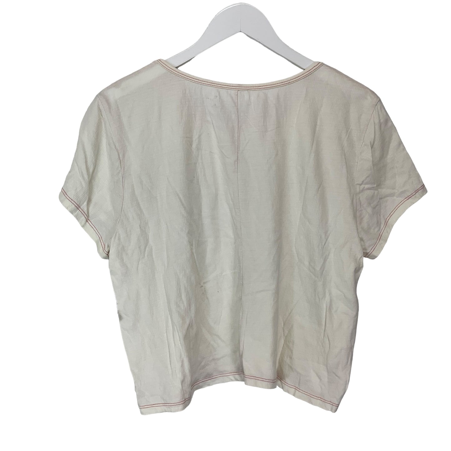 Cream Top Short Sleeve True Craft, Size Xl