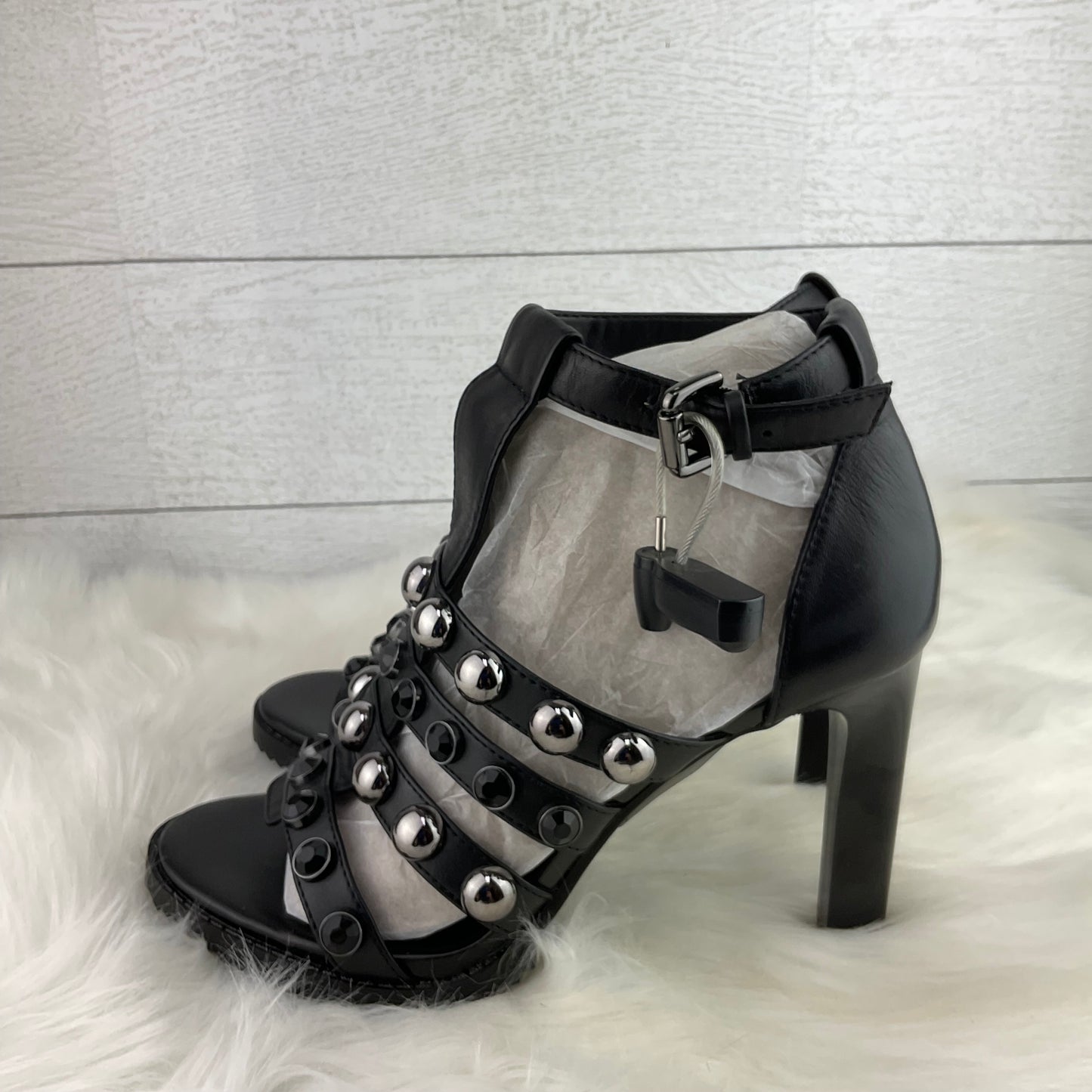 Black Sandals Designer Karl Lagerfeld, Size 8