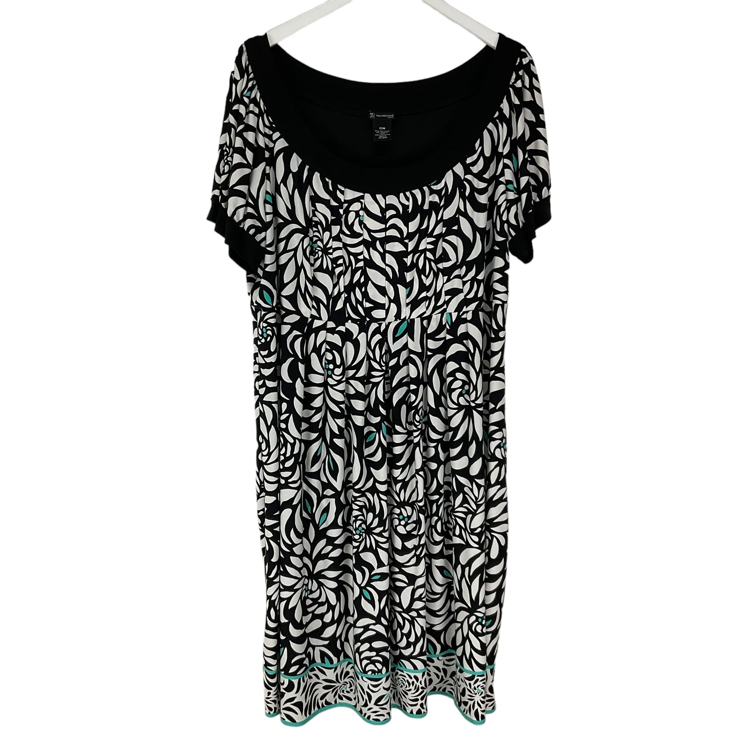 Dress Casual Midi By New Directions In Black & Blue, Size: 22