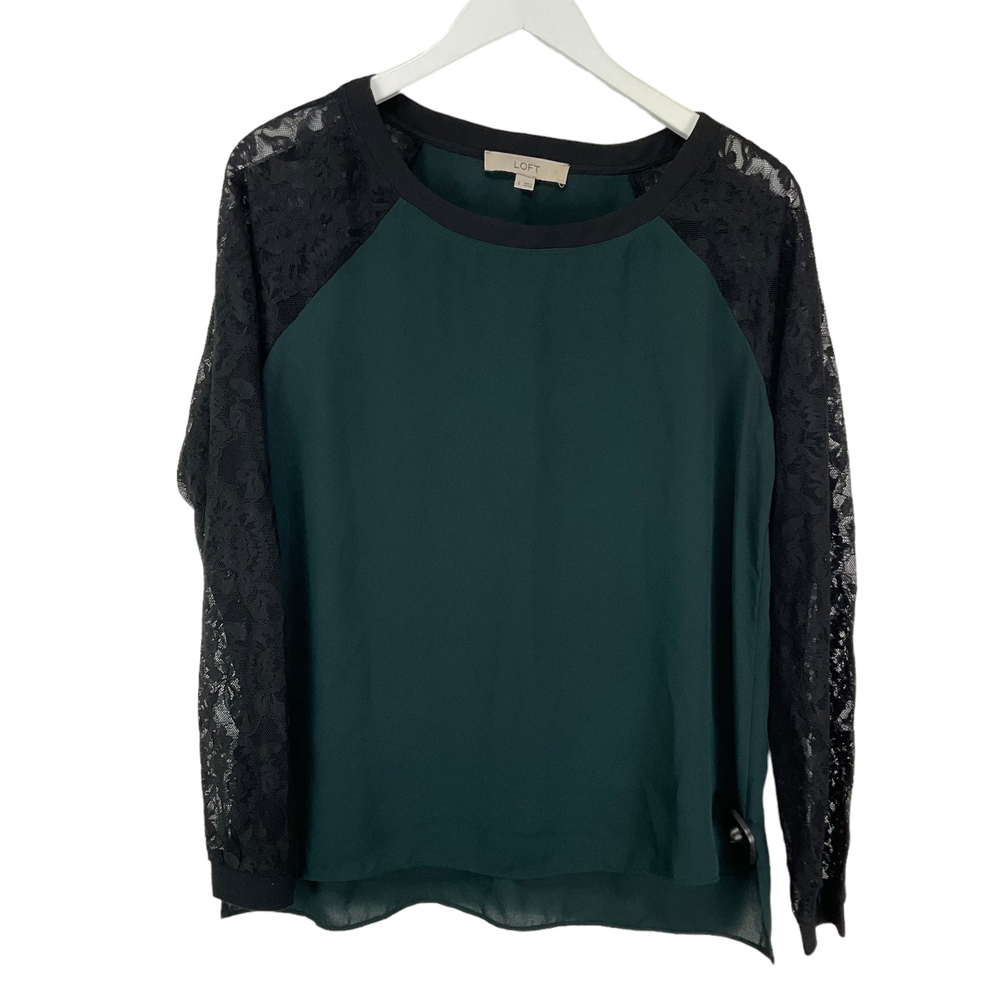 Green Top Long Sleeve Loft, Size S