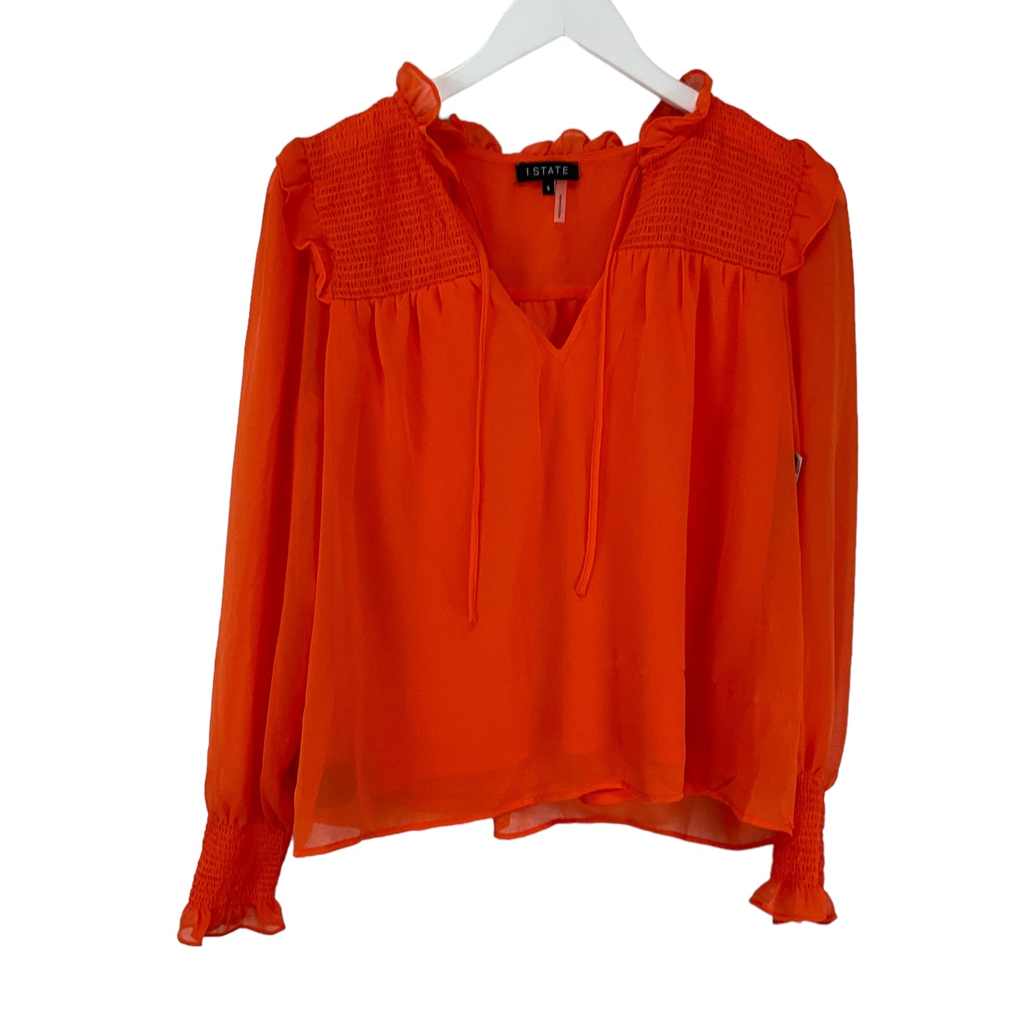 Orange Top Long Sleeve 1.state, Size S